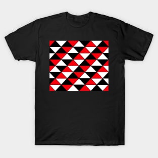 Abstract Triangles pattern - red, black and white. T-Shirt